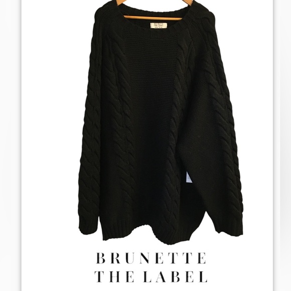 NWT 3XL/4XL BRUNETTE THE LABEL Big Sister Adele Cableknit Sweater Dress, Black - Picture 7 of 16